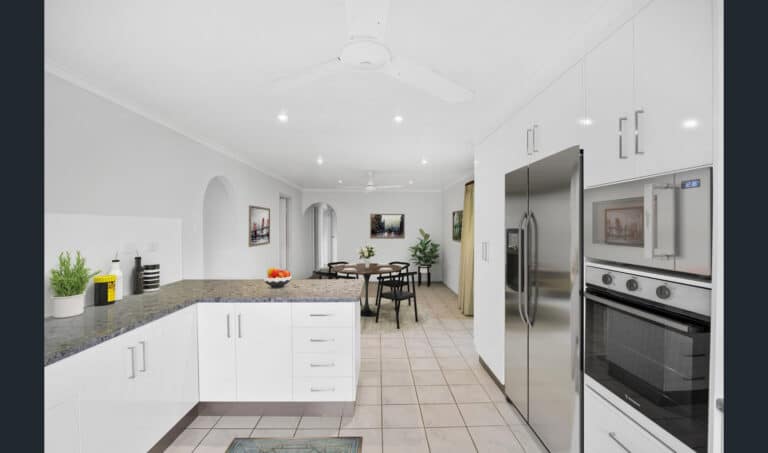 Kitchen With Custom White Cabinets